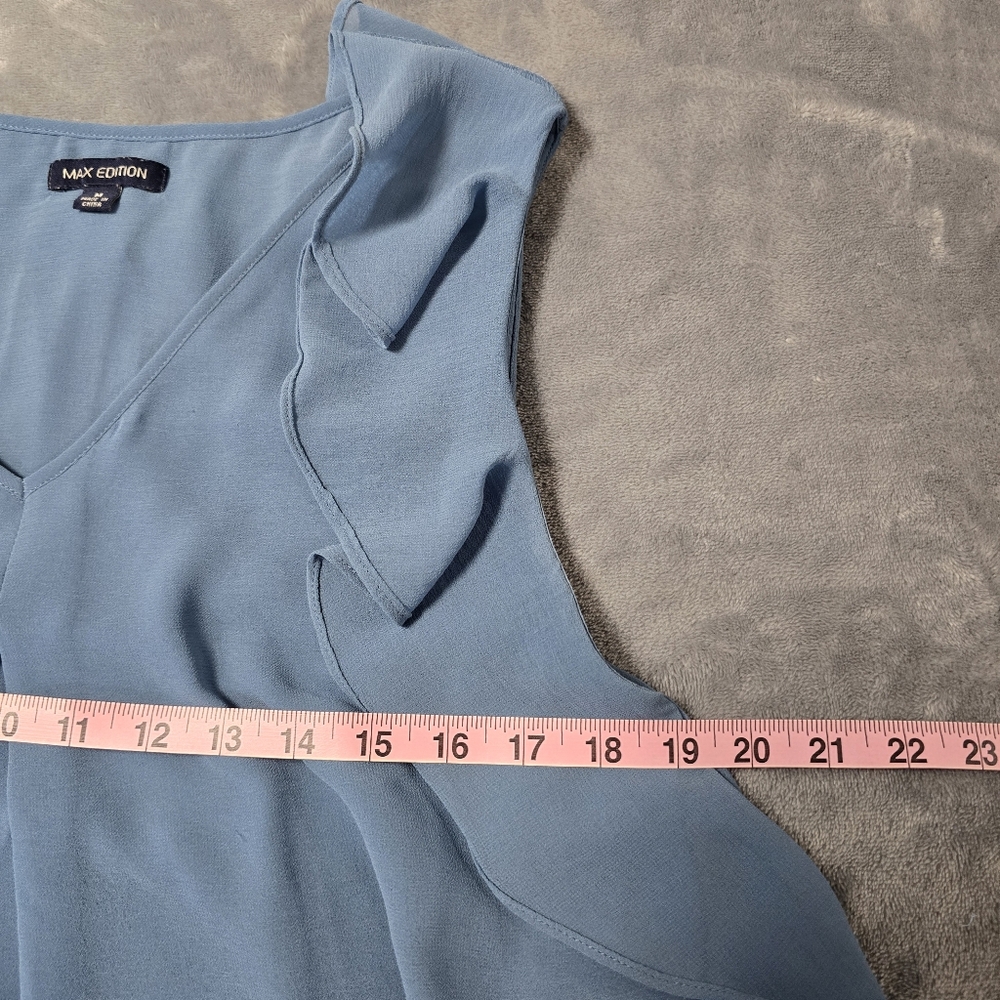 Max Edition Blue Ruffle Blouse - Picture 6 of 10